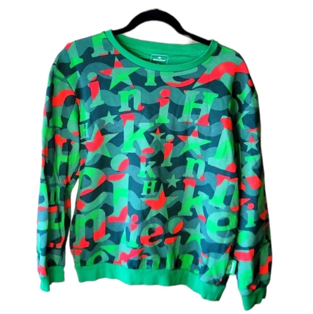 (L) Heineken sweatshirts ugly christmas like new condition(fits more like MEDIUM